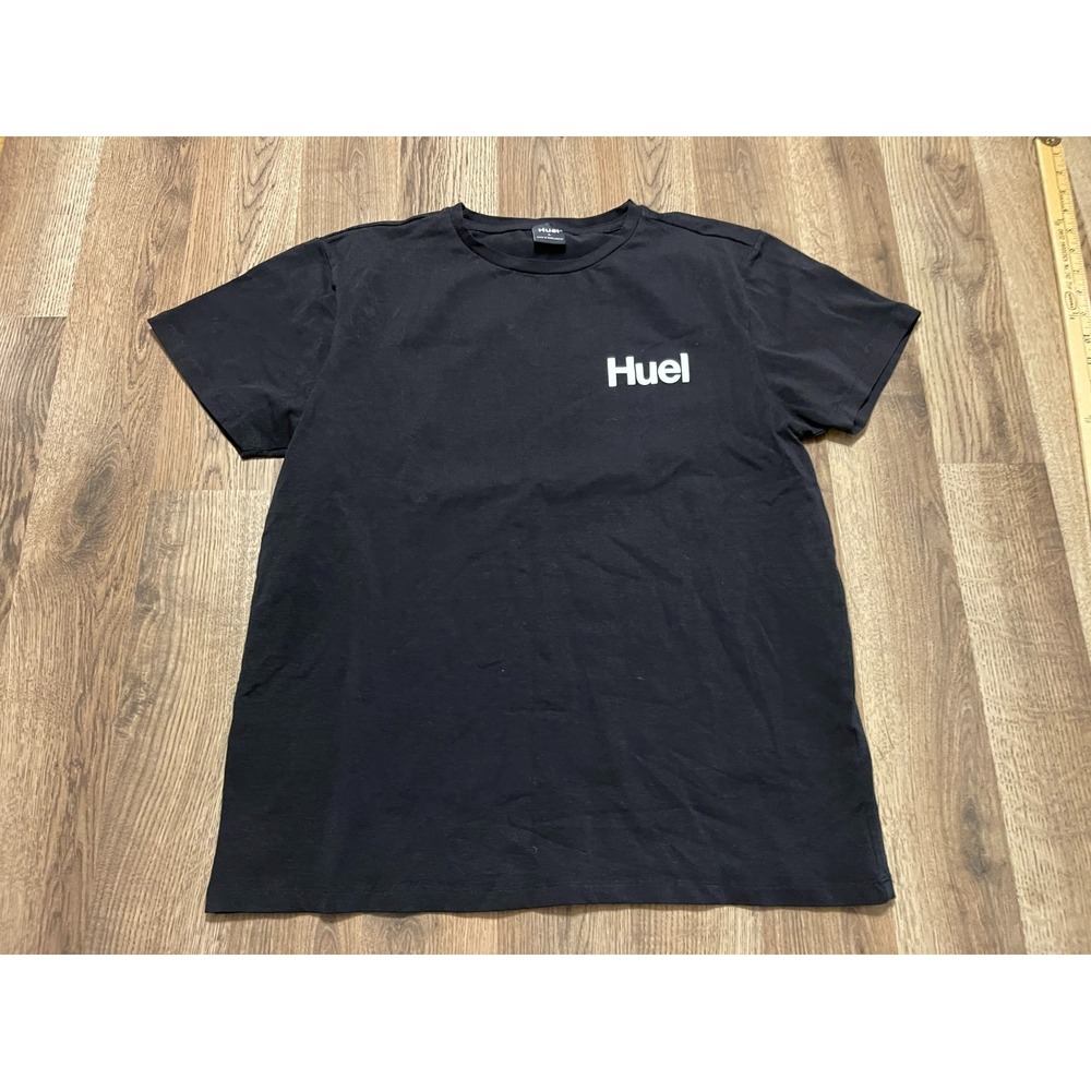 Huel Shirt, Men's Size Large, Black White, Crew Neck, Short Sleeve